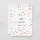 Chique Glam Roos Goud Eenvoudig Wit Bloemen Bruilo Kaart (Voorkant)