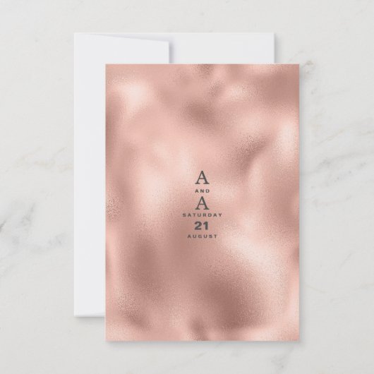 Chique Glam Roos Goud Eenvoudig Wit Bloemen Bruilo Kaart (Achterkant)