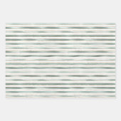 Chique glam roze, munt, goud, witte strepen inpakpapier vel (Voorkant 2)