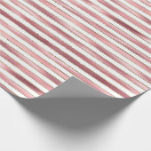 Chique glam roze witte strepen cadeaupapier (Hoek)