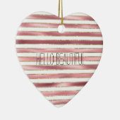 Chique glam roze witte strepen keramisch ornament (Rechts)