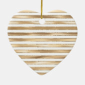 Chique glam roze witte strepen keramisch ornament (Achterkant)