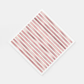 Chique glam roze witte strepen servet (Hoek)