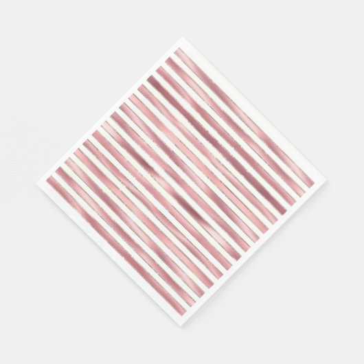 Chique glam roze witte strepen servet (Hoek)