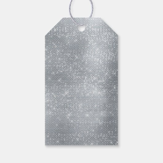 Chique Glam Silver Sparkle Cadeaulabel (Achterkant)