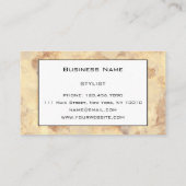 Chique Glamour Luxe Vintage Bruin Goud Marmer Patr Visitekaartje (Achterkant)