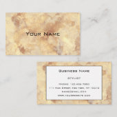 Chique Glamour Luxe Vintage Bruin Goud Marmer Patr Visitekaartje (Voorkant / Achterkant)