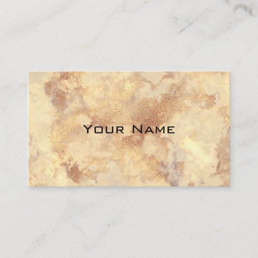 Chique Glamour Luxe Vintage Bruin Goud Marmer Patr Visitekaartje (Voorkant)
