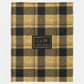 Chique Glamoureuze Verjaardagscadeau Zwarte Gouden Fleece Deken (Voorkant)