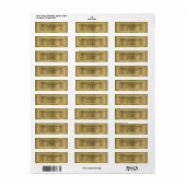 Chique glanzend geborsteld goud retouradres etiket (Full Sheet)