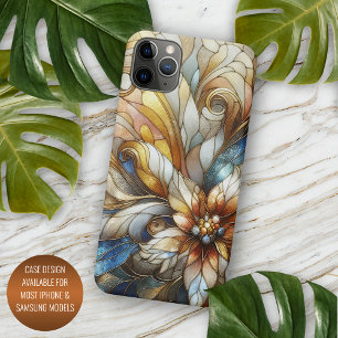 Chique Glas in lood bloemenmozaïek kunstpatroon Case-Mate iPhone Case