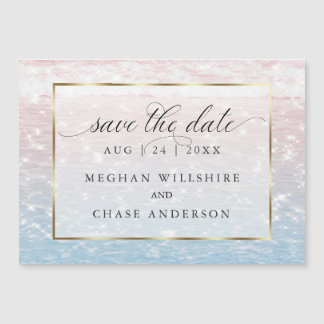 Chique glinsterend roze oceaanwater  magnetische uitnodiging