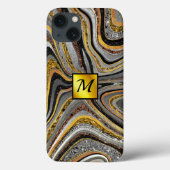 Chique glinsterende glitter marmer kunst grijze go Case-Mate iPhone case (Achterkant)