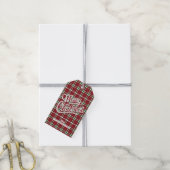 Chique glinsterende ruit Kerstmis  Cadeaulabel (Met Touw)
