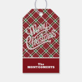 Chique glinsterende ruit Kerstmis Cadeaulabel (Voorkant)