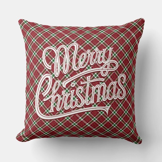 Chique glinsterende ruit Kerstmis  Kussen (Voorkant)