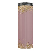 Chique glitter aangepaste naam fotocollage Tumbler Thermosbeker (Achterkant)