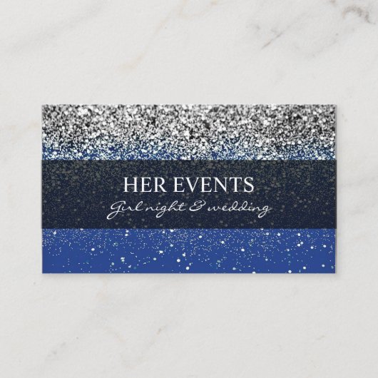 Chique Glitter Design Kaarten voor Event Manager Visitekaartje (Voorkant)