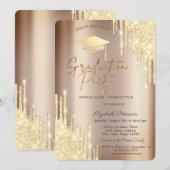 Chique Glitter Drips, Afstudeerder Pet Afstuderen Kaart (Voorkant / Achterkant)