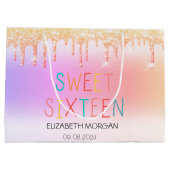 Chique Glitter Drips Kleurrijk Zoet 16 Groot Cadeauzakje (Achterkant)