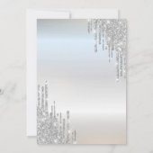 Chique Glitter Drips Zilver 75e Verjaardag Kaart (Achterkant)