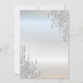Chique Glitter Drips Zilver Bat Mitzvah Kaart (Achterkant)