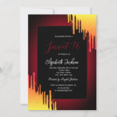 Chique Glitter Gele Drips, Rood Kaart (Voorkant)