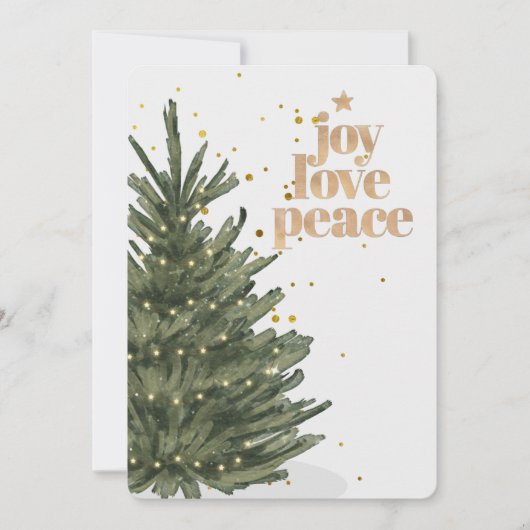 Chique Glitter Goud Schrift Niet-Foto Kerstboom  Feestdagenkaart (Voorkant)