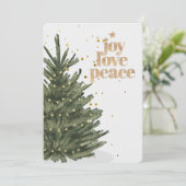 Chique Glitter Goud Schrift Niet-Foto Kerstboom  Feestdagenkaart (Staand voorkant)