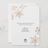 Chique Glitter Goud Schrift Niet-Foto Kerstboom  Feestdagenkaart (Achterkant)