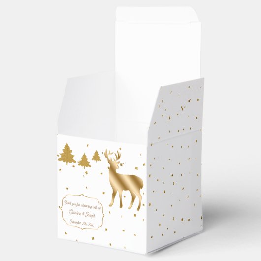 Chique Glitter Herten Buck & Glitter Pijnbomen Bedankdoosjes (Geopend)