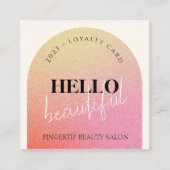 Chique Glitter Make-up Beauty Nail Salon Loyalty K Vierkante Visitekaartje (Voorkant)