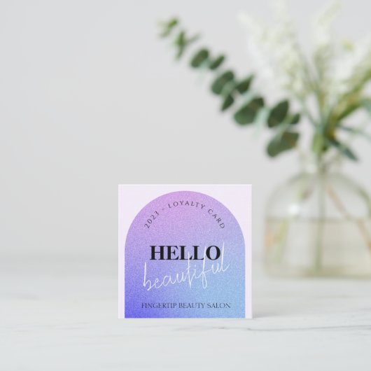 Chique Glitter Make-up Beauty Nail Salon Loyalty K Vierkante Visitekaartje (Staand voorkant)
