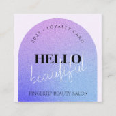 Chique Glitter Make-up Beauty Nail Salon Loyalty K Vierkante Visitekaartje (Voorkant)