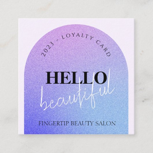 Chique Glitter Make-up Beauty Nail Salon Loyalty K Vierkante Visitekaartje (Voorkant)