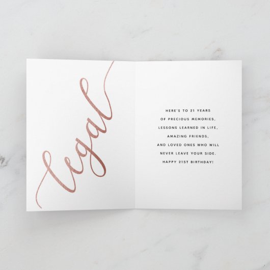 Chique glitter ombre 21e verjaardag kaart (Binnen)