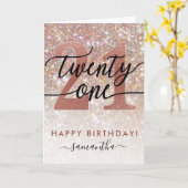 Chique glitter ombre 21e verjaardag kaart (Gele Bloem)