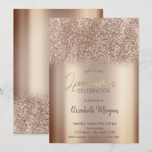 Chique Glitter Ombre Quinceañera Uitnodiging