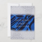 Chique Glitter Royal Blue Save the Date Kaart (Achterkant)