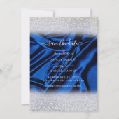 Chique Glitter Royal Blue Save the Date Kaart (Voorkant)