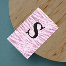 Chique glitter roze dierenprint monogram