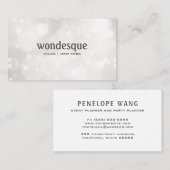 Chique Glitter Silver White Bokeh event planner Visitekaartje (Voorkant / Achterkant)