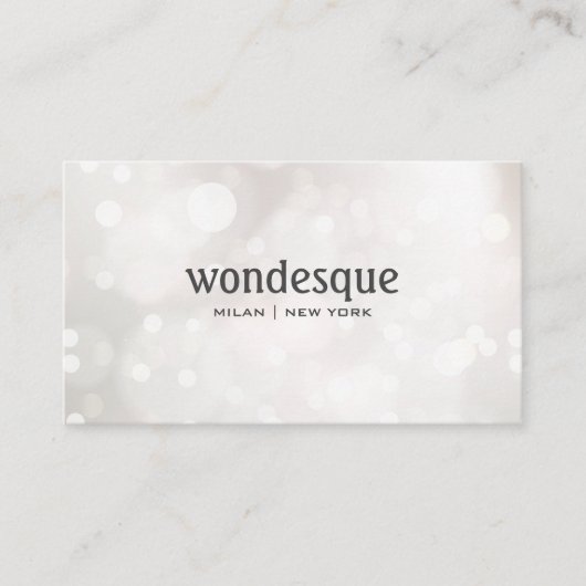 Chique Glitter Silver White Bokeh event planner Visitekaartje (Voorkant)