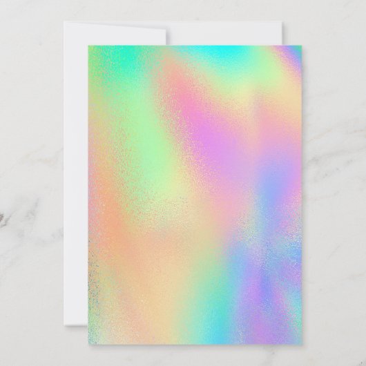 Chique Glitter Tiara Regenboog Holografische Verja Kaart (Achterkant)