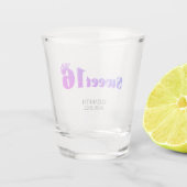 Chique Glitter Tiara Sweet 16 Shot Glas (Achterkant)