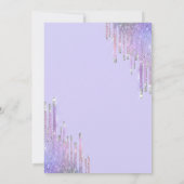 Chique Glitter Violet Drips Lavander Bat Mitzvah Kaart (Achterkant)