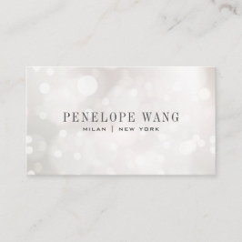 Chique Glitter Whimsy Zilver Wit Bokeh Visitekaartje