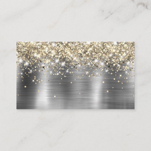 Chique Glitterige Goud Zilver Folie Blanco Plaatsk Plaatskaartje (Achterkant)
