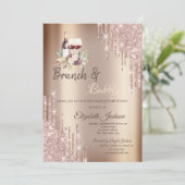 Chique glitters druppels wijn druiven bruidsmeisje kaart (Staand voorkant)