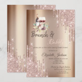 Chique glitters druppels wijn druiven bruidsmeisje kaart (Voorkant / Achterkant)